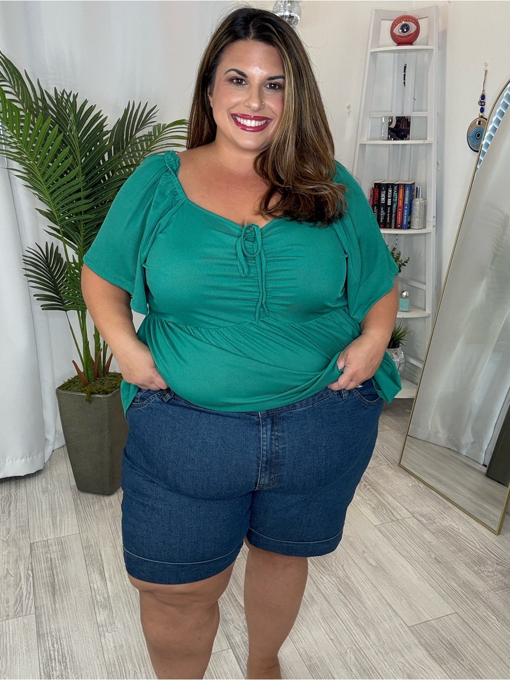 Plus Size Denim Shorts